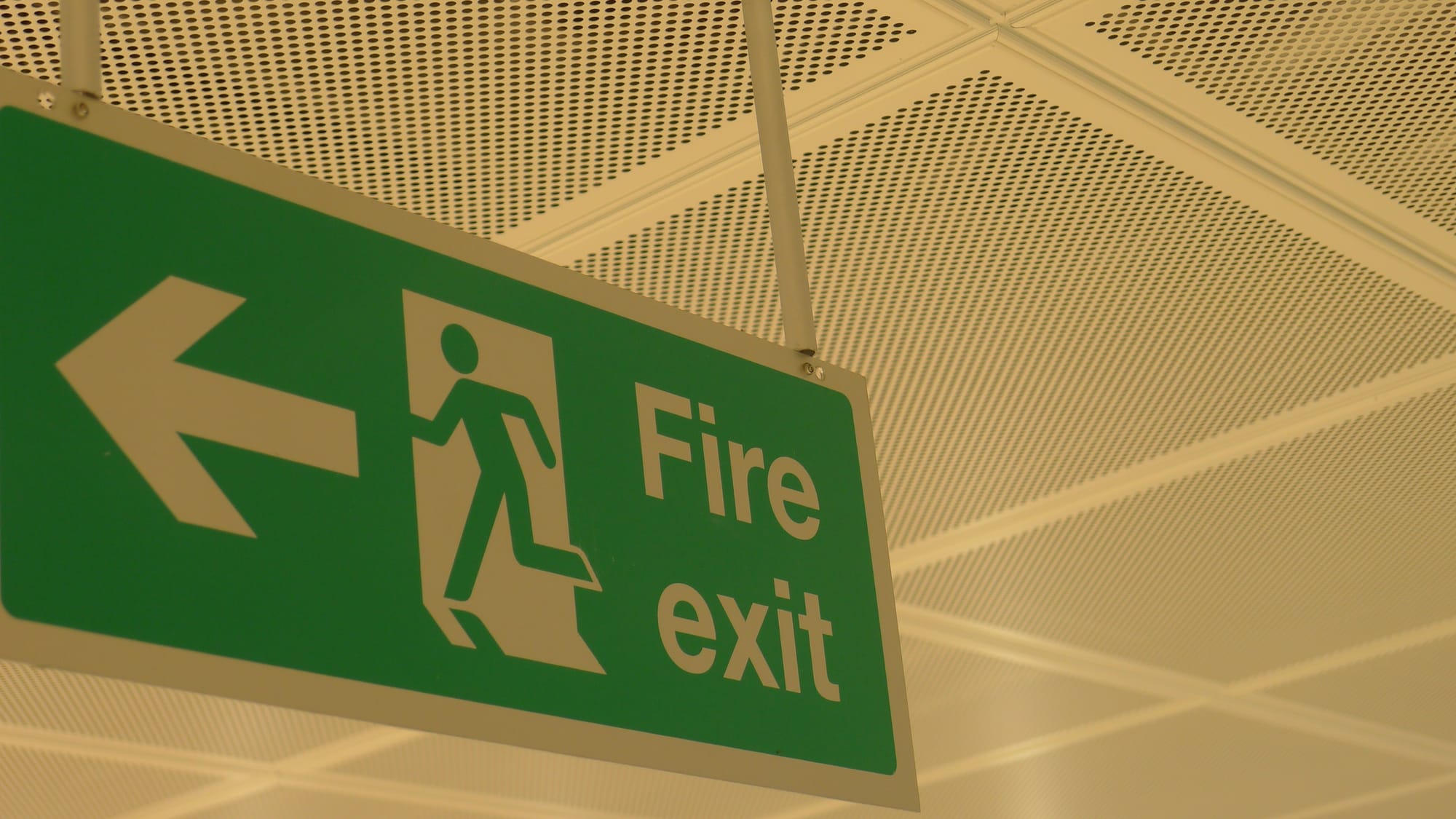 A photo of a Fire Exit sign