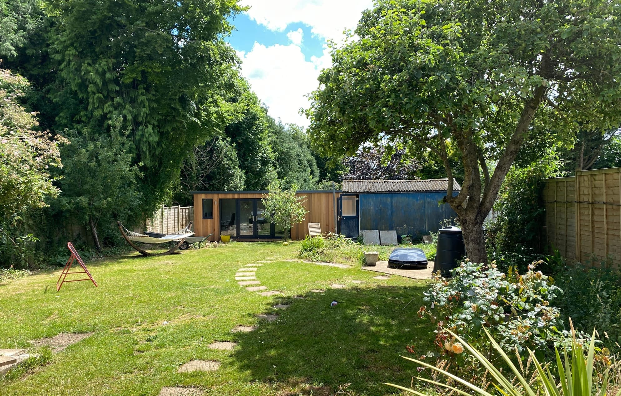 A garden studio at the end of a garden