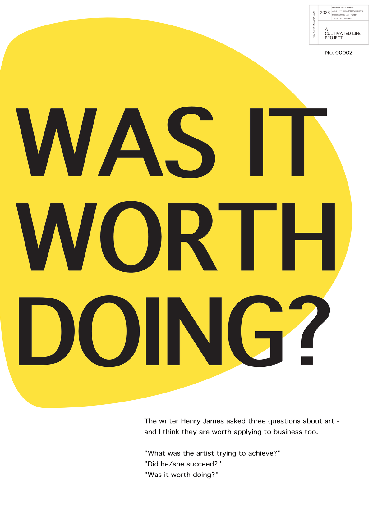 Reflecting on work - Was it worth doing?