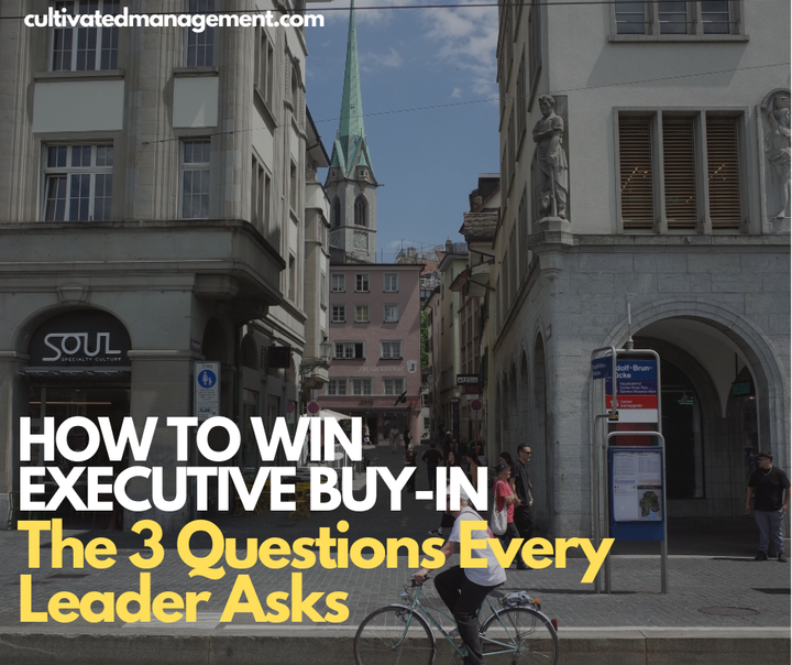 Photo of a man on a bike in Zurich with the words How to win execute buy in overlaid