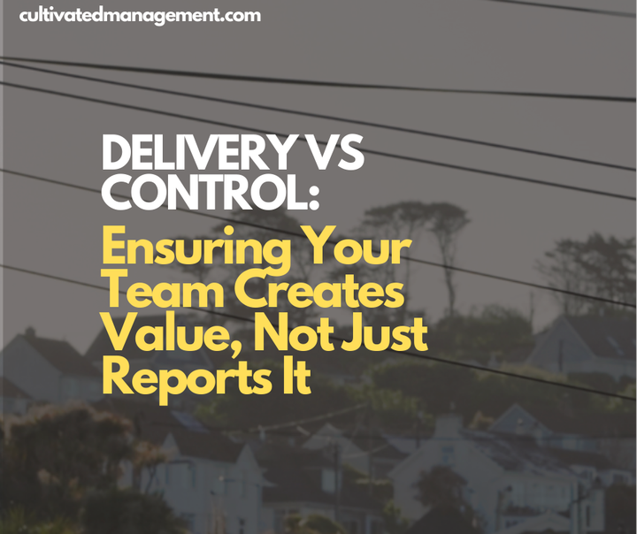 A photo of some overhead cables with the words overlaid - Delivery vs Control: Ensuring Your Team Creates Value, Not Just Reports It