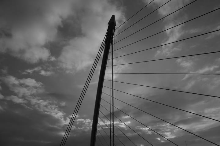 A photo of a cable bridge in Dublin