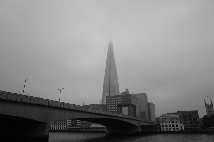 A photo of the London Share on a misty day