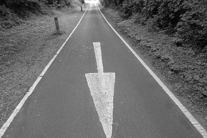 A photo of an arrow on a road in Basingstoke, Hampshire, UK