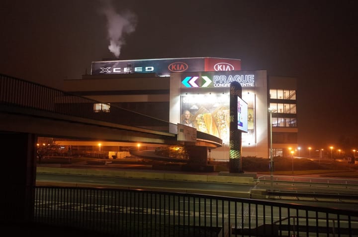 A photo of a building in Prague.