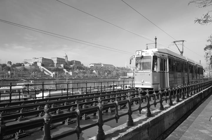 A tram in Budapest, Hungary