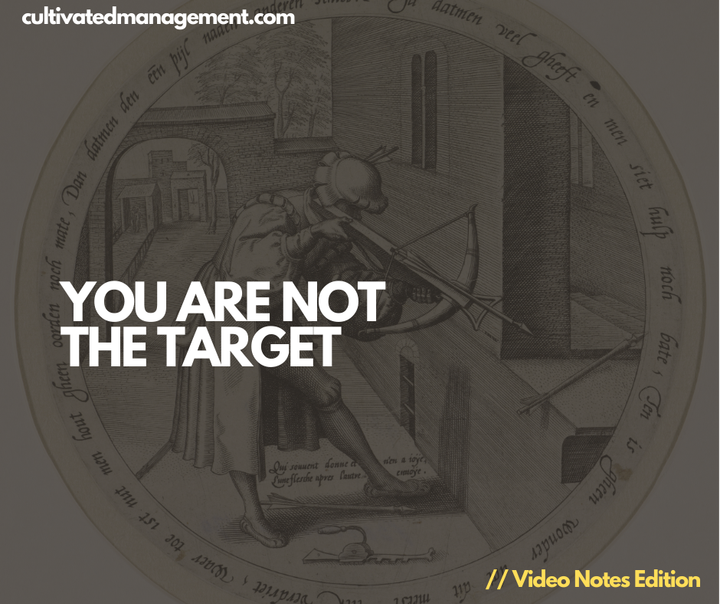 An image of an archer with the words overlaid - you are not the targe