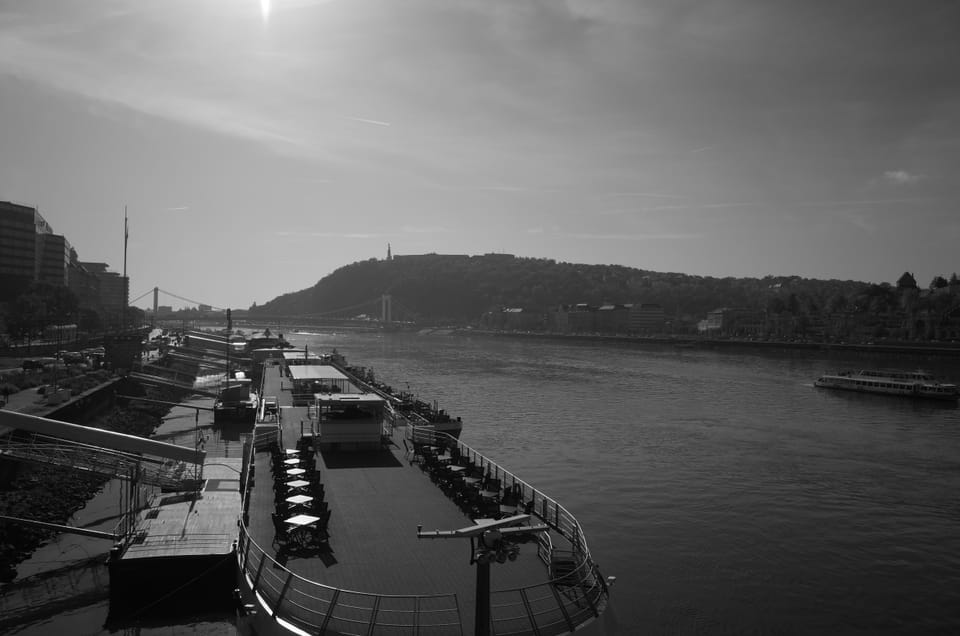 A barge in Budapest, Hungary