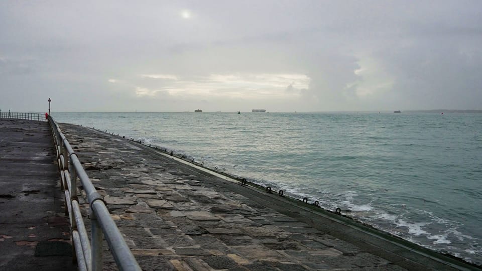 A photo of the sea taken from Southsea, Portsmouth
